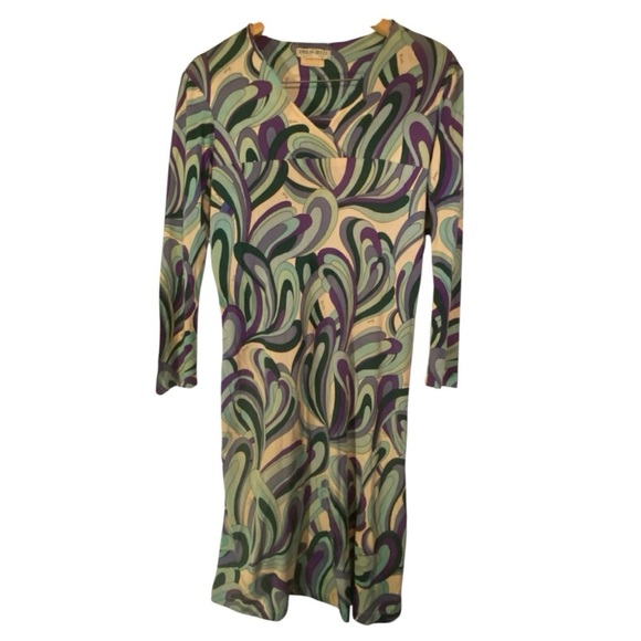 Emilio Pucci Womens Purple Blue Vintage 1960s 1970s Silk Dress - Picture 11 of 11